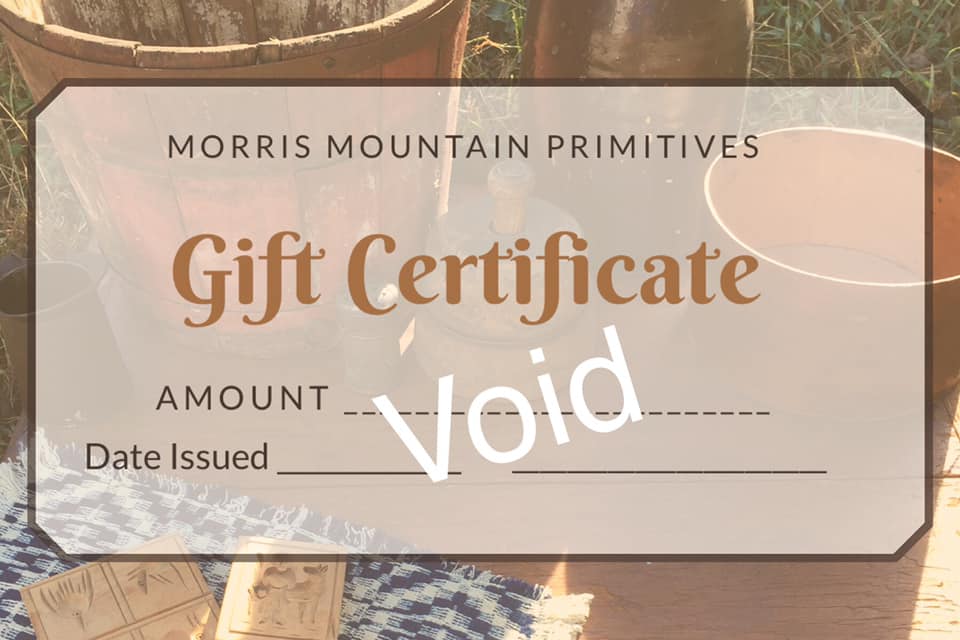 Morris Mountain Gift Certificate